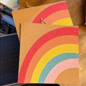 Colorful Rainbow Cork Coasters